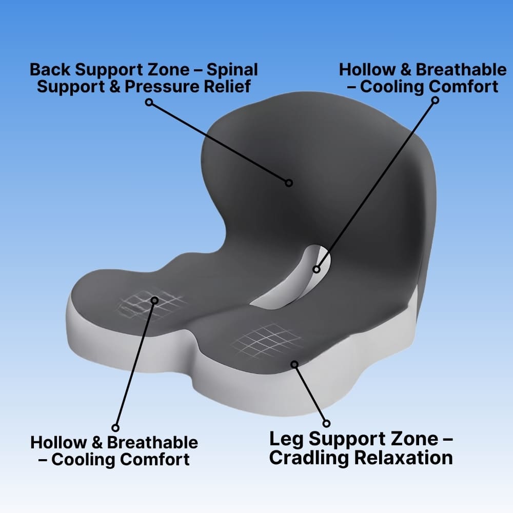 Memory Foam Seat Cushion and Lumbar Back Support Set
