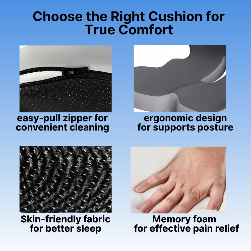 Memory Foam Seat Cushion and Lumbar Back Support Set