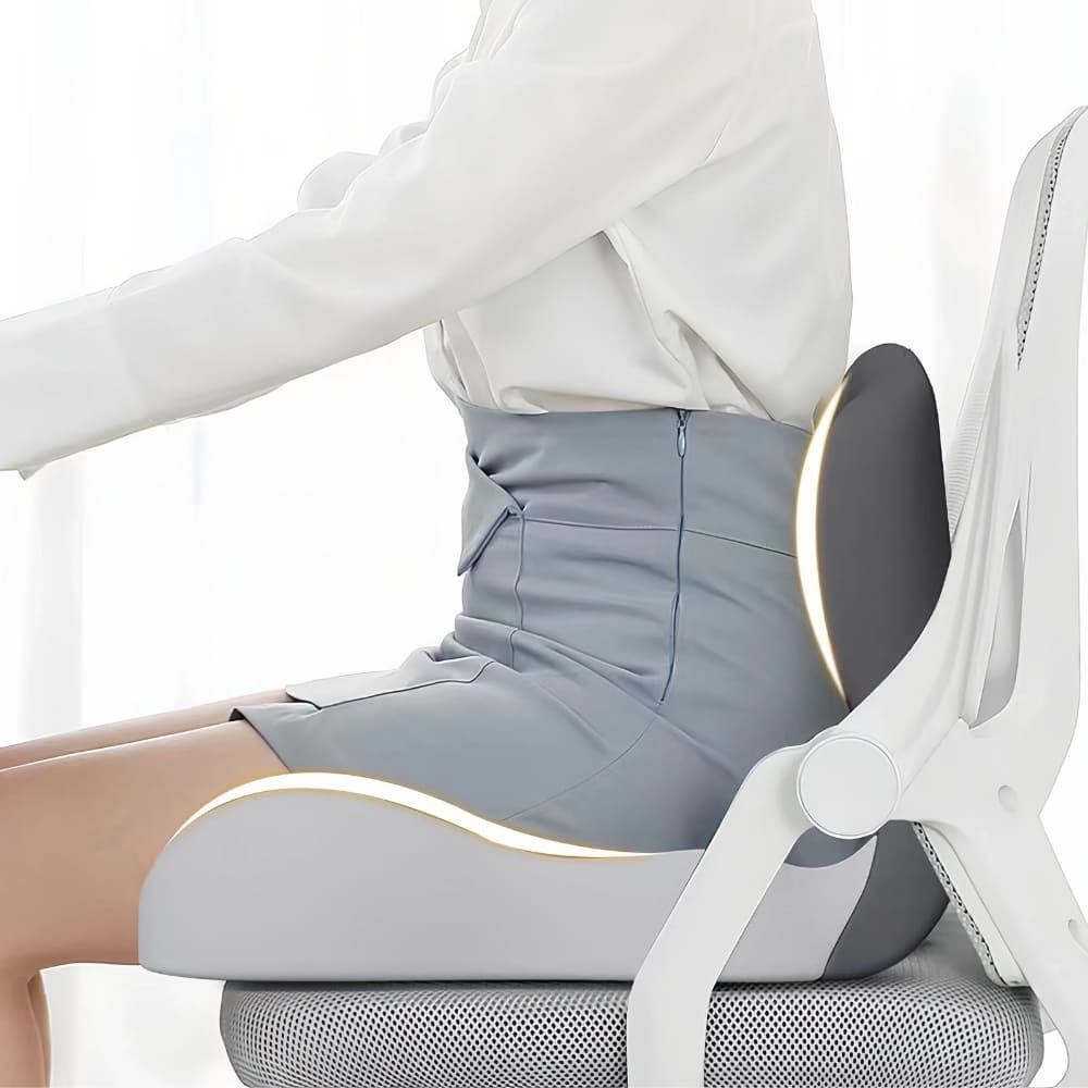 Memory Foam Orthopedic Seat Cushion and Back Support Cushion Set