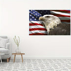American Flag Bald Eagle Wall Art Print Poster Rectangular