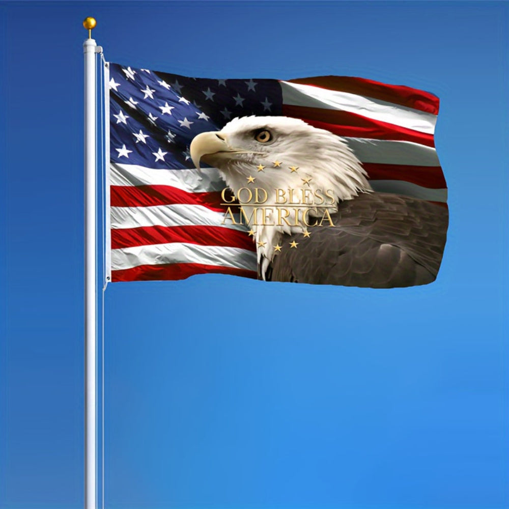 American Flag Bald Eagle Wall Art Print Poster Rectangular