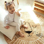 Round Lion Shaped Playmat Rug for Kids