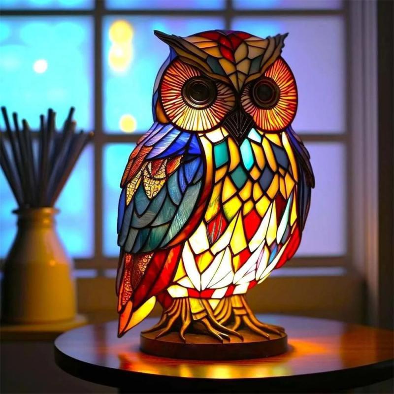 Animal Shape Acrylic LED Lamp with 12 Design Options Turtle Owl Lion Mermaid