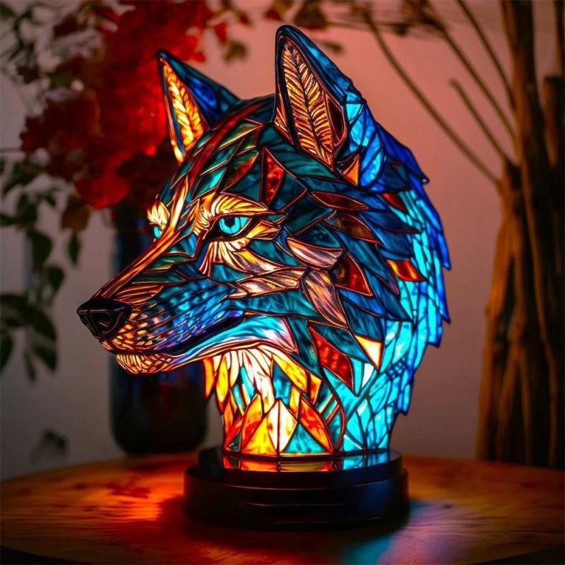 Animal Shape Acrylic LED Lamp with 12 Design Options Turtle Owl Lion Mermaid