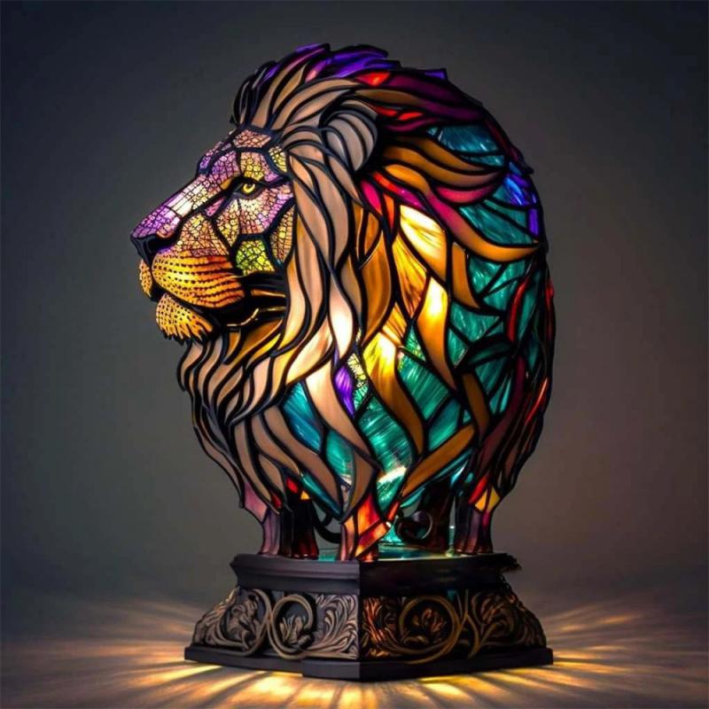 Animal Shape Acrylic LED Lamp with 12 Design Options Turtle Owl Lion Mermaid
