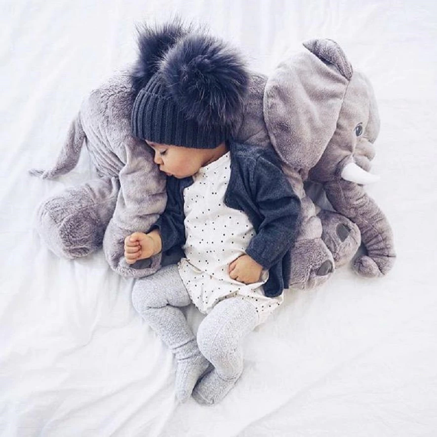 Elephant Shaped Baby Pillow Soft Plush Cushion