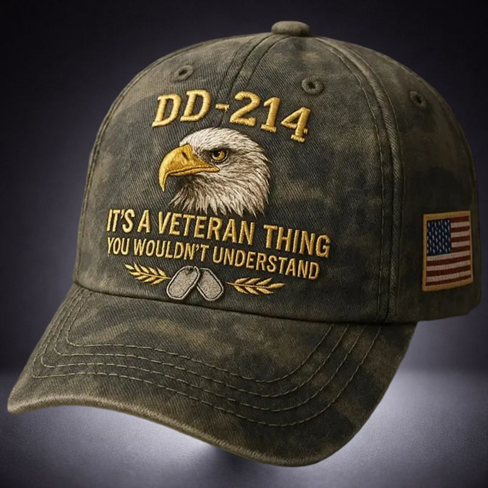 Baseball Cap Adjustable Cotton Vintage Embroidered Eagle Veterans
