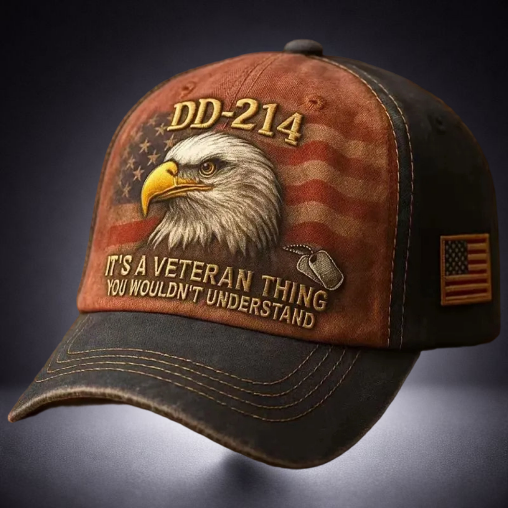 Baseball Cap Adjustable Cotton Vintage Embroidered Eagle Veterans