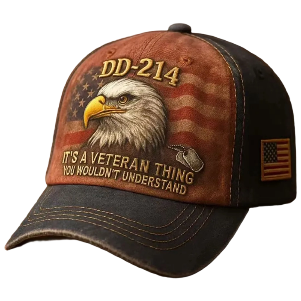 Baseball Cap Adjustable Cotton Vintage Embroidered Eagle Veterans