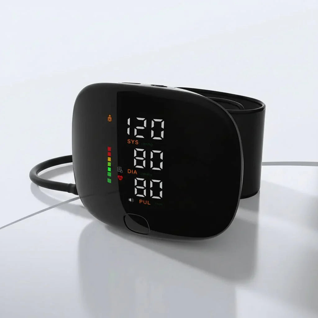 Digital Wrist Blood Pressure Monitor USB Rechargeable Wrist Cuff