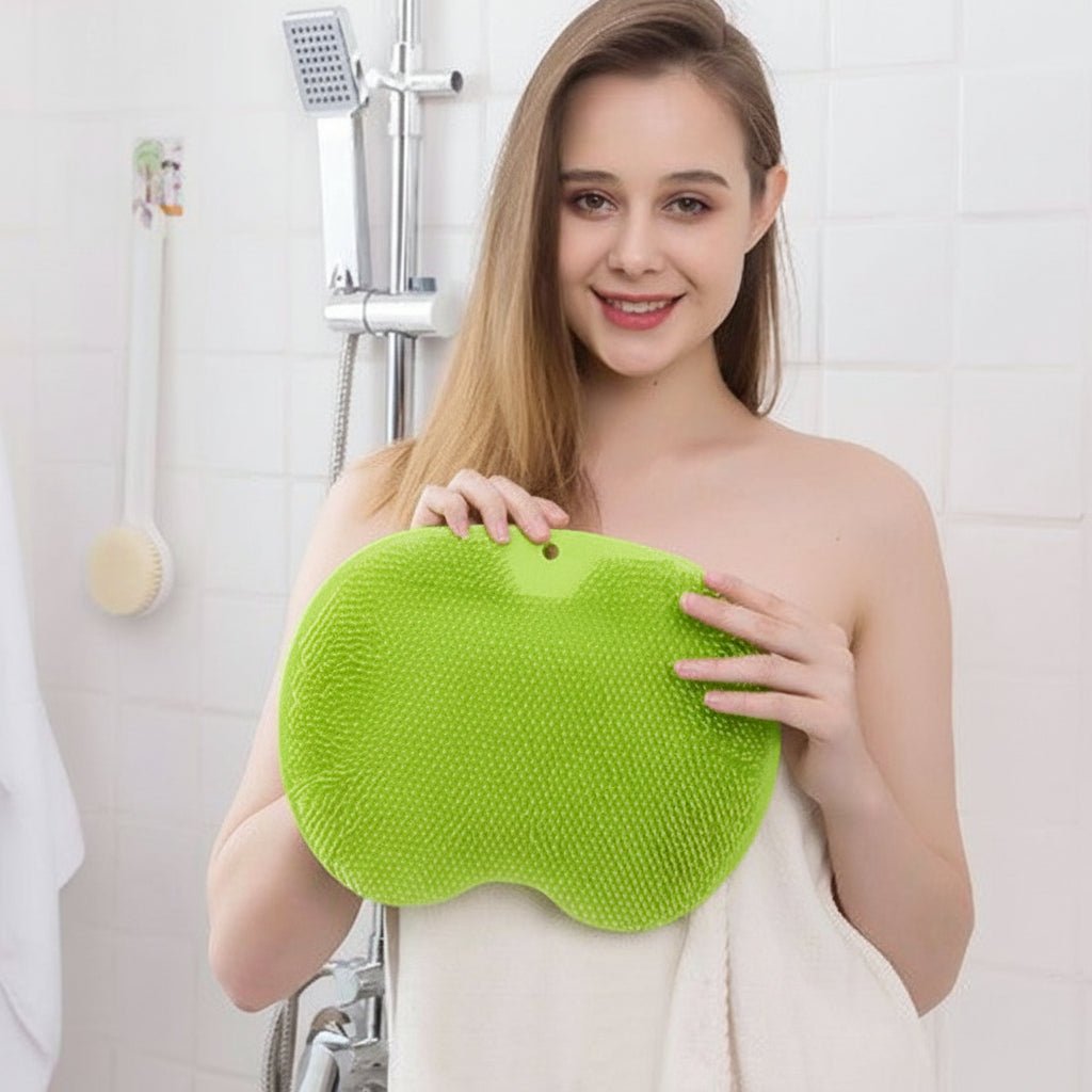Silicone Body Scrub Mat with Suction Cups Exfoliating Bath Cleaner