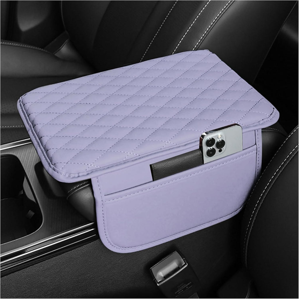 Car Armrest Storage Cover with Adjustable Organizer Pockets