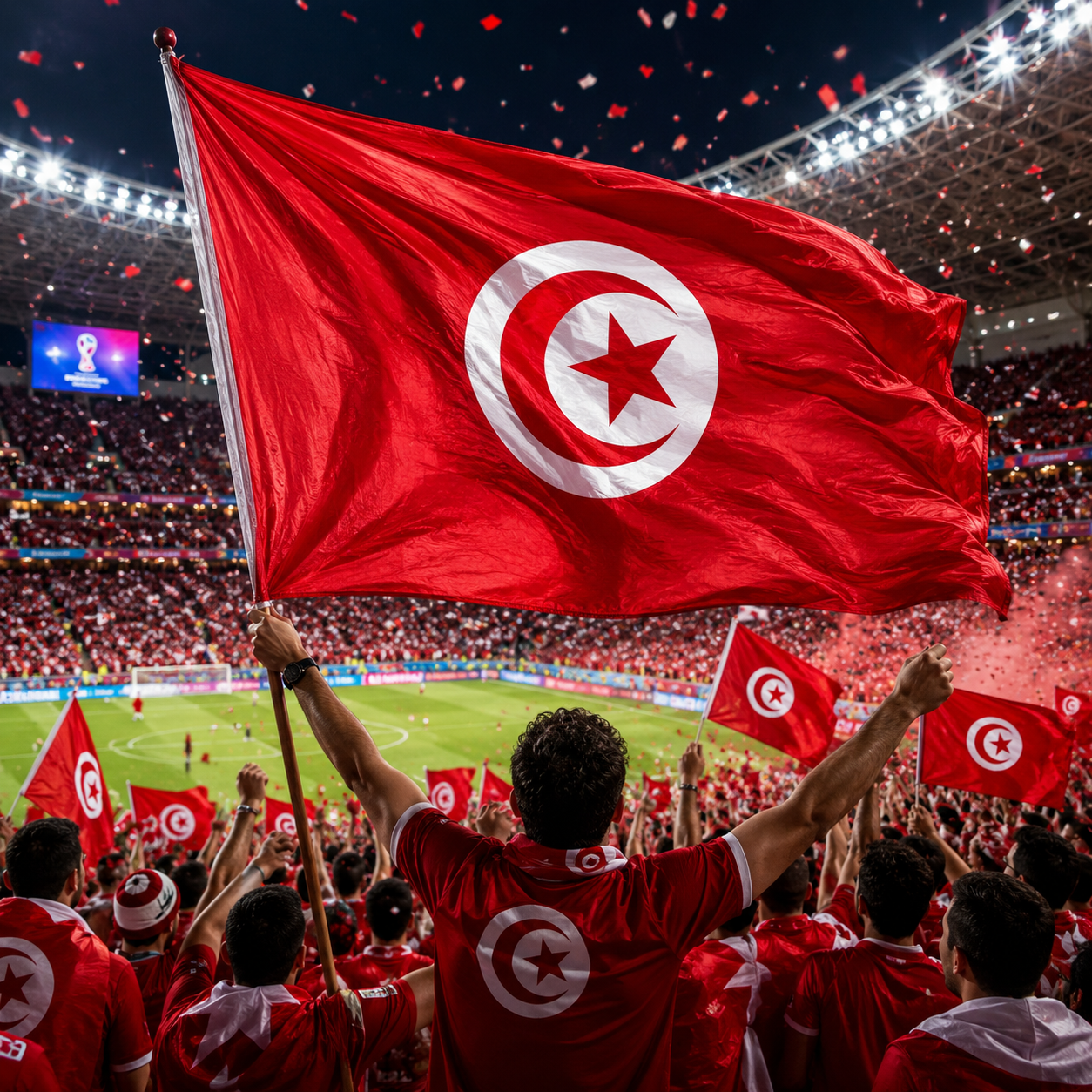 Tunisia Flag Side