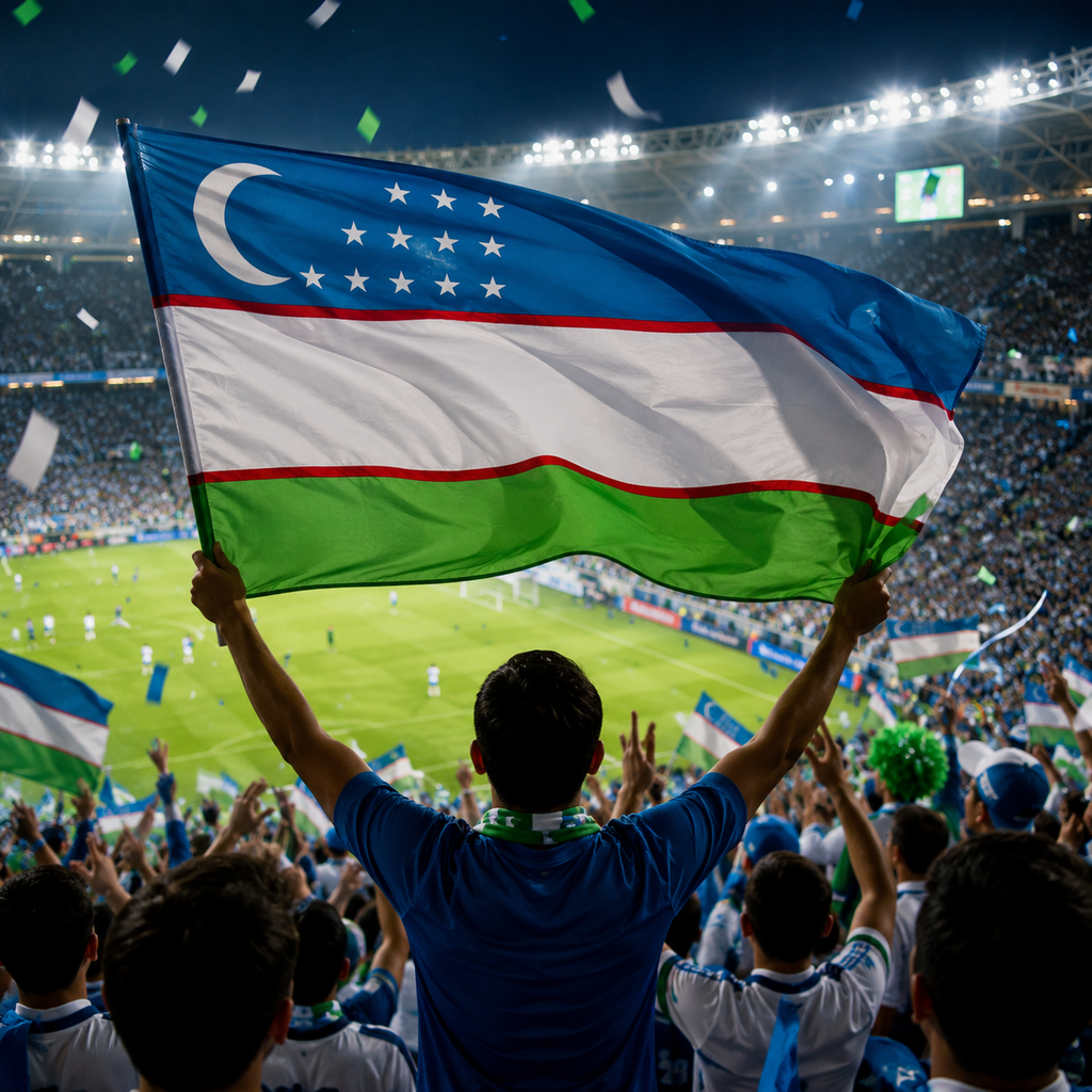 Uzbekistan Flag Side