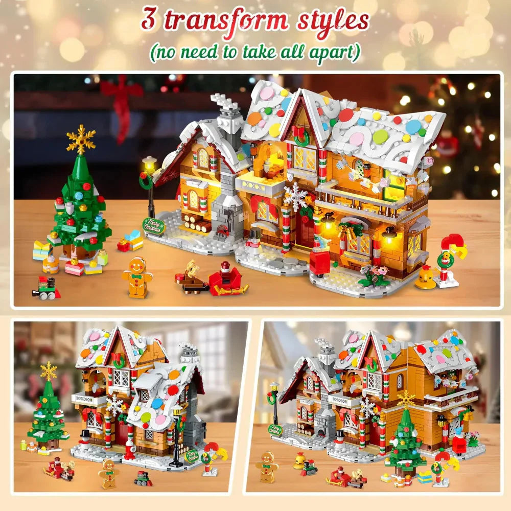 Gingerbread House Building Kit with LED Lights Set