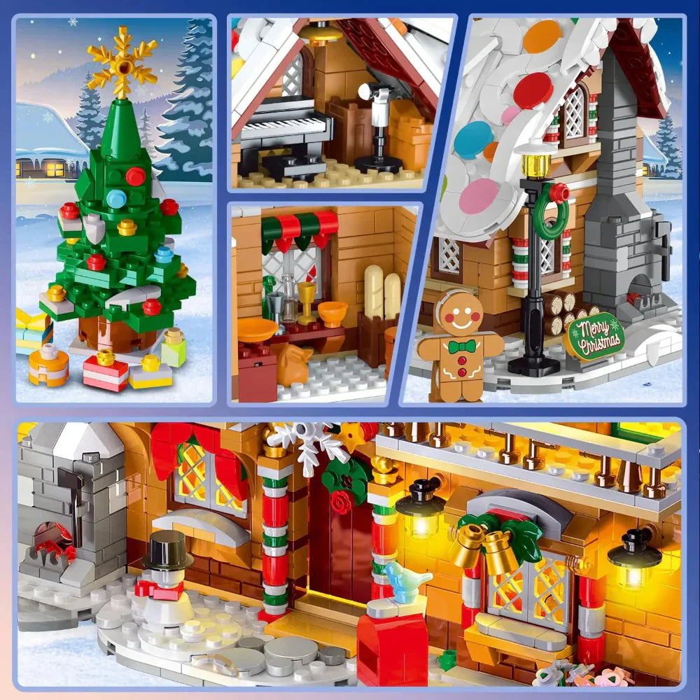 Gingerbread House Building Kit with LED Lights Set