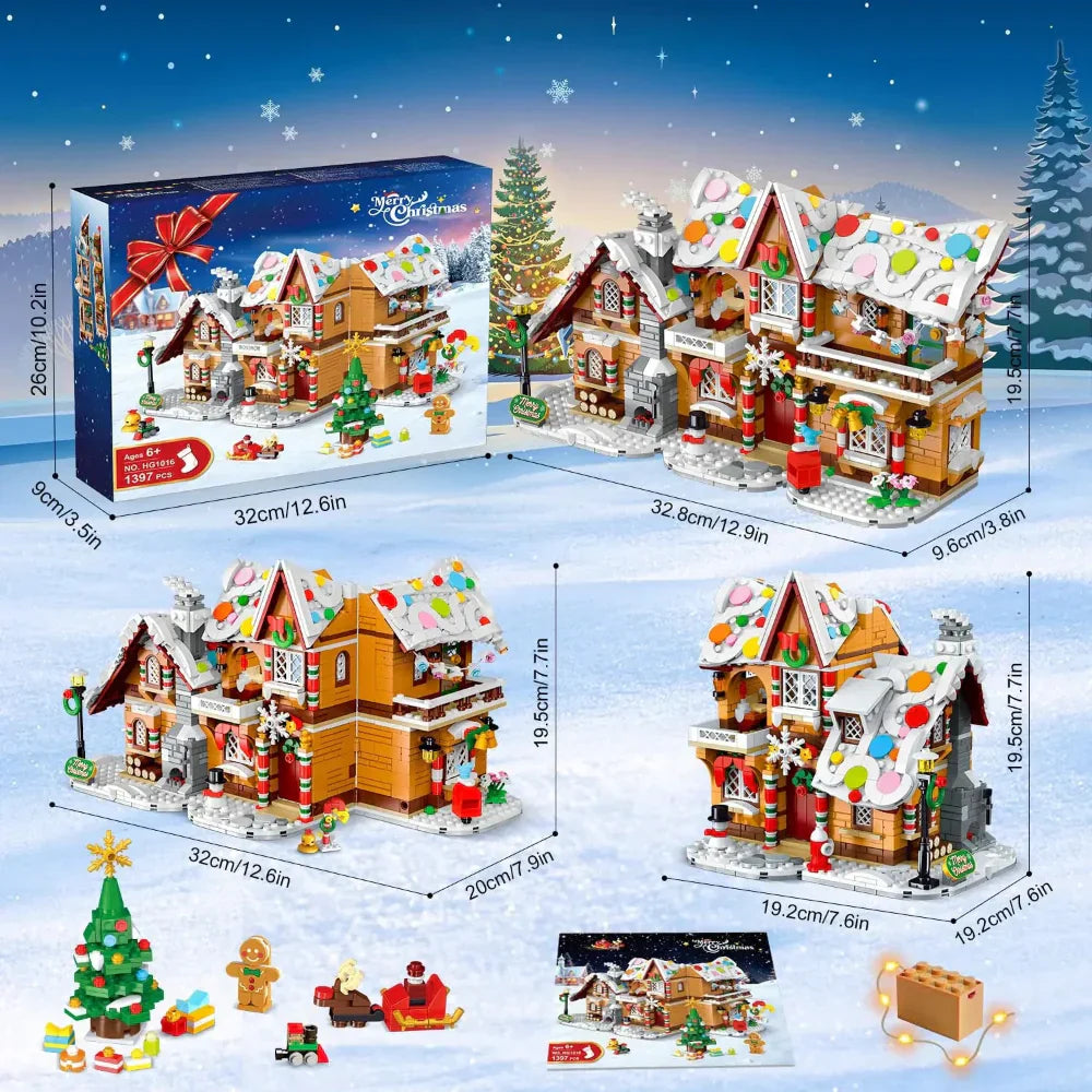 Gingerbread House Building Kit with LED Lights Set