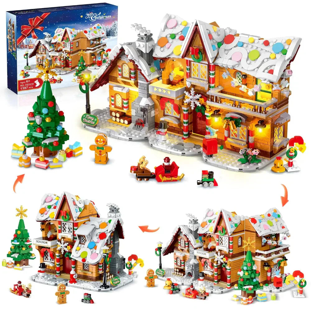 Gingerbread House Building Kit with LED Lights Set
