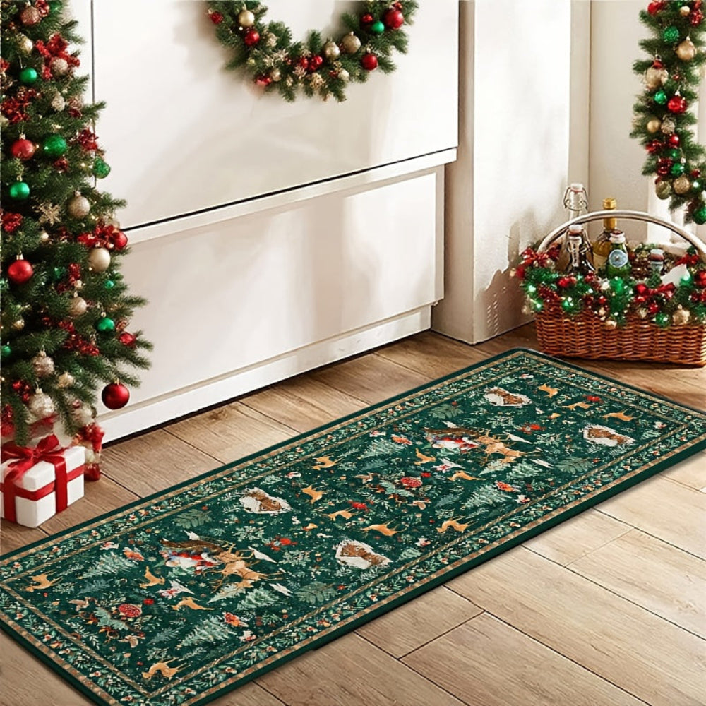 Reindeer Pattern Indoor Runner Rug Hallway Floor Mat