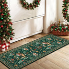 Reindeer Pattern Indoor Runner Rug Hallway Floor Mat