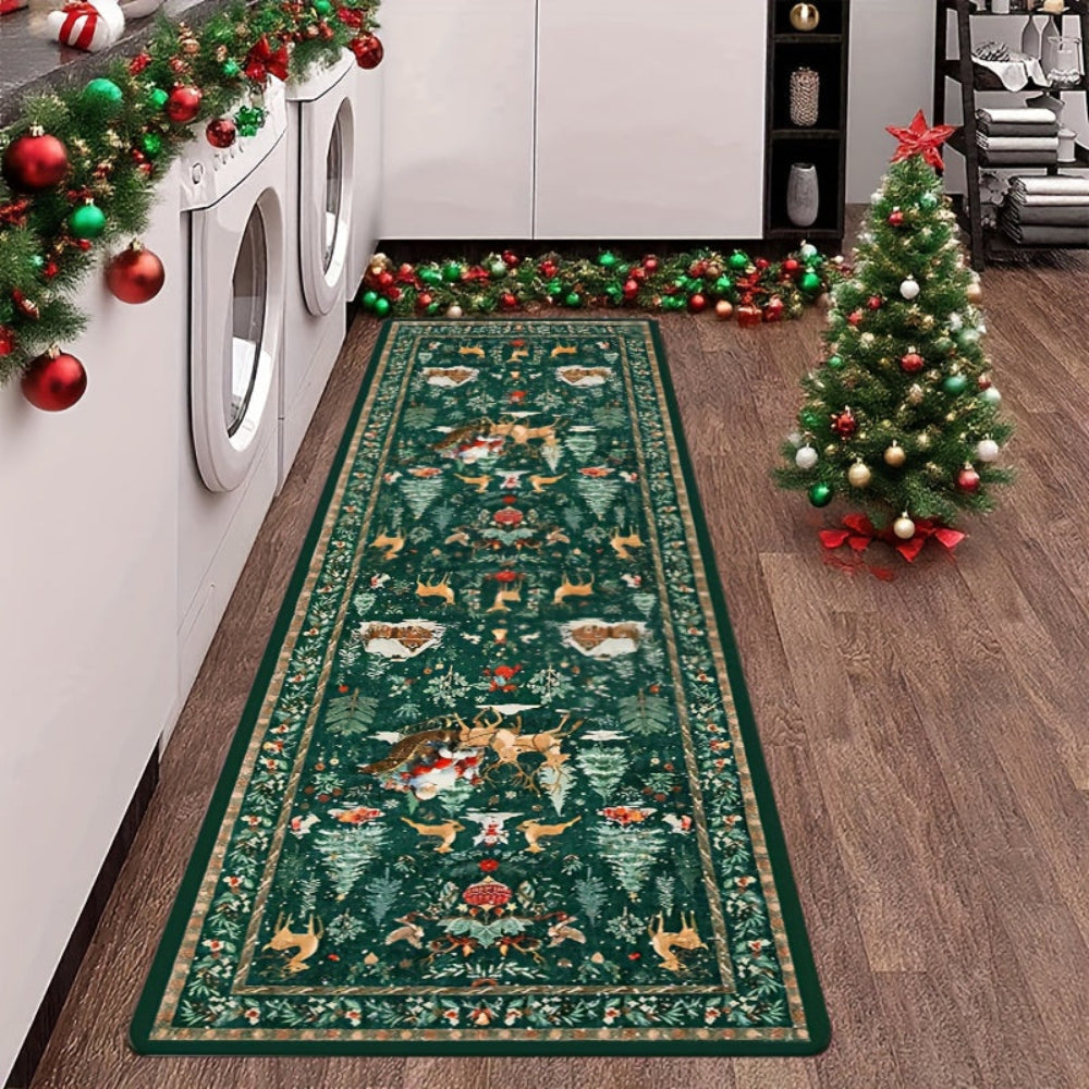 Reindeer Pattern Indoor Runner Rug Hallway Floor Mat