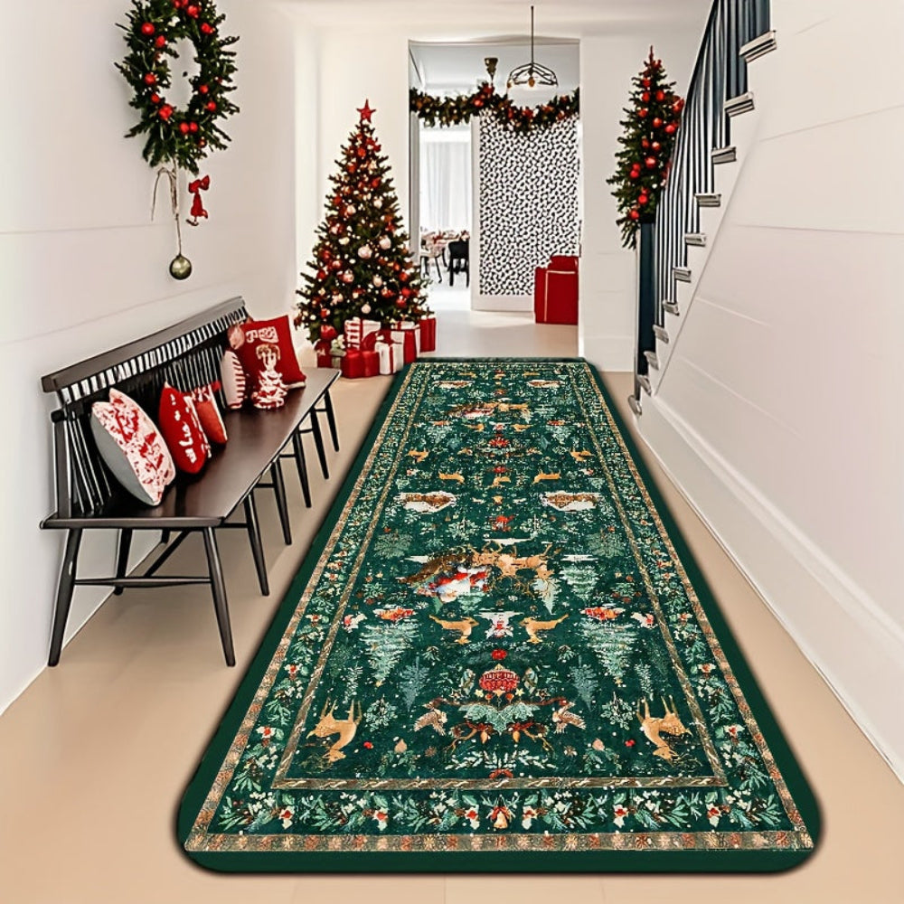 Reindeer Pattern Indoor Runner Rug Hallway Floor Mat