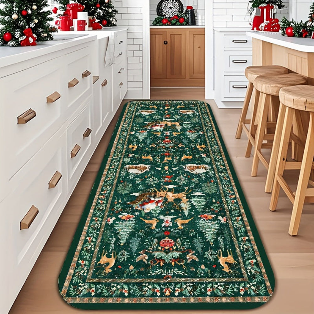 Reindeer Pattern Indoor Runner Rug Hallway Floor Mat
