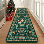 Reindeer Pattern Indoor Runner Rug Hallway Floor Mat