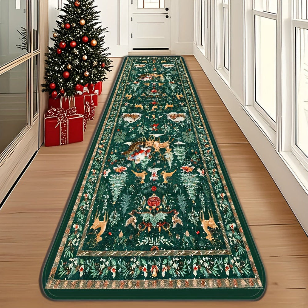 Reindeer Pattern Indoor Runner Rug Hallway Floor Mat