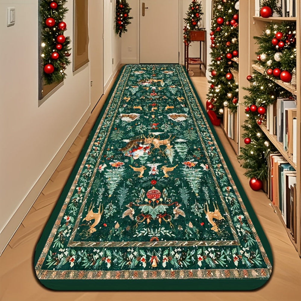 Reindeer Pattern Indoor Runner Rug Hallway Floor Mat