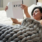 Merino Wool Knitted Blanket Throw
