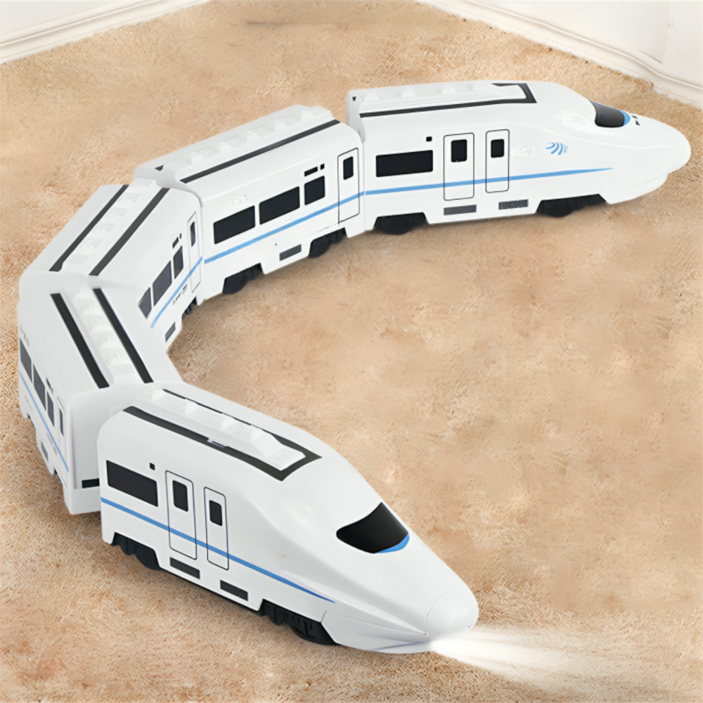 Wooden Pull Along Toy Train Playset for Toddlers