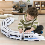 Wooden Pull Along Toy Train Playset for Toddlers