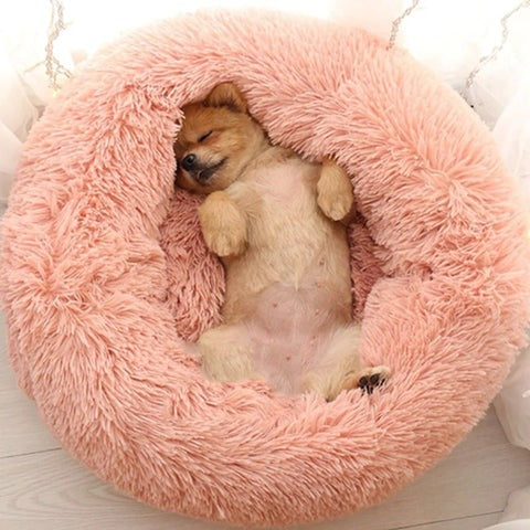 Calming Circular Dog Bed with Removable Cover
