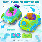Dinosaur Remote Control Car Rechargeable RC Toy with Light and Music