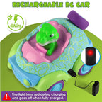 Dinosaur Remote Control Car Rechargeable RC Toy with Light and Music