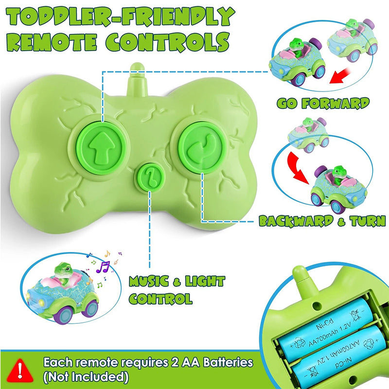 Dinosaur Remote Control Car Rechargeable RC Toy with Light and Music