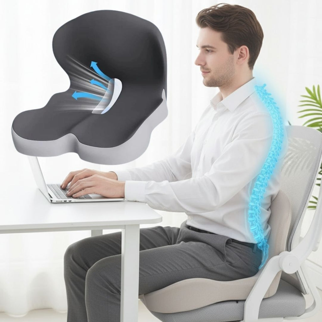 Memory Foam Seat Cushion and Lumbar Back Support Set