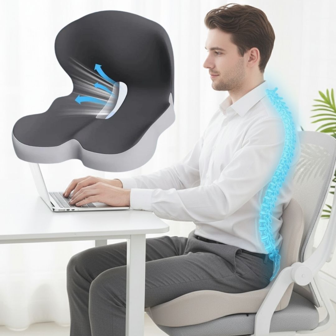 Memory Foam Seat Cushion and Lumbar Back Support Set