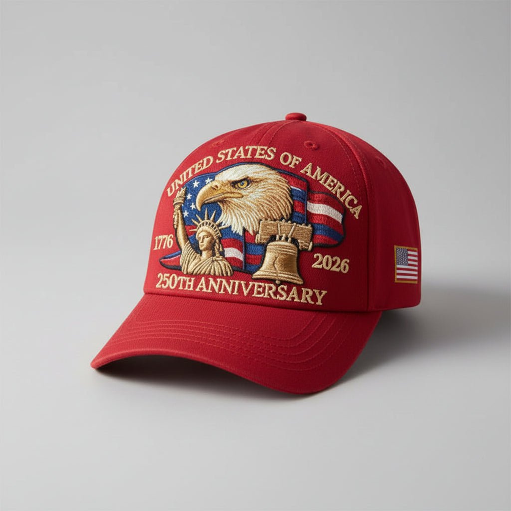 Adjustable Dad Cap Hat USA 250th Anniversary Eagle Patriots