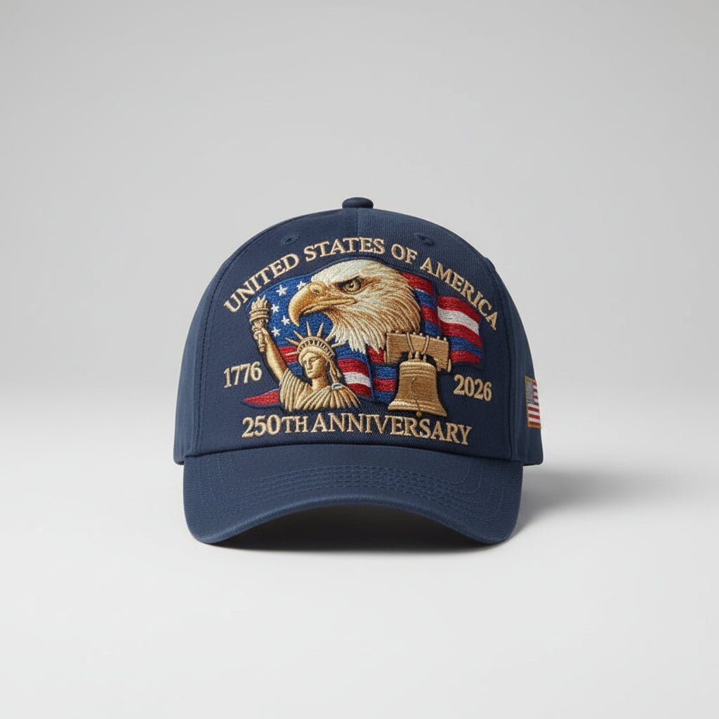 Adjustable Dad Cap Hat USA 250th Anniversary Eagle Patriots