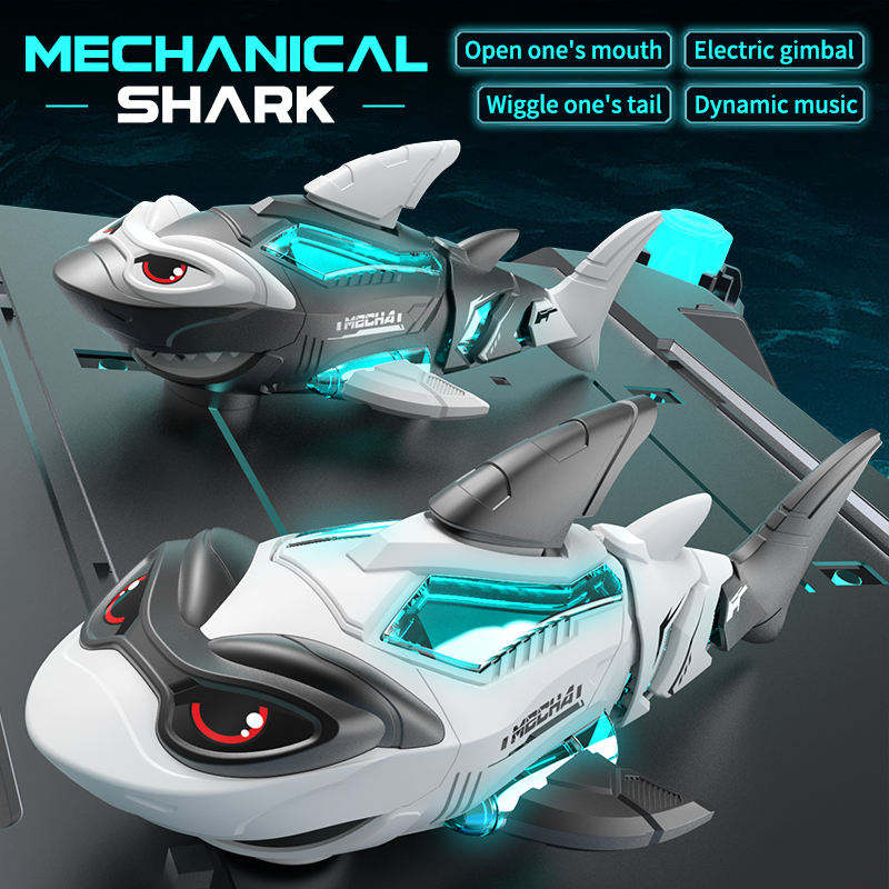 Mechanical Electric Shark Toy with Light and Music