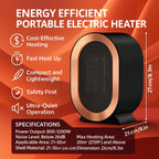 Portable Electric Space Heater Energy Efficient Room Warmer