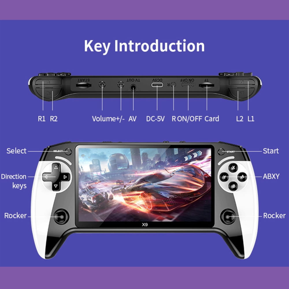 Handheld Portable Retro Game Console with Built-In Video Games