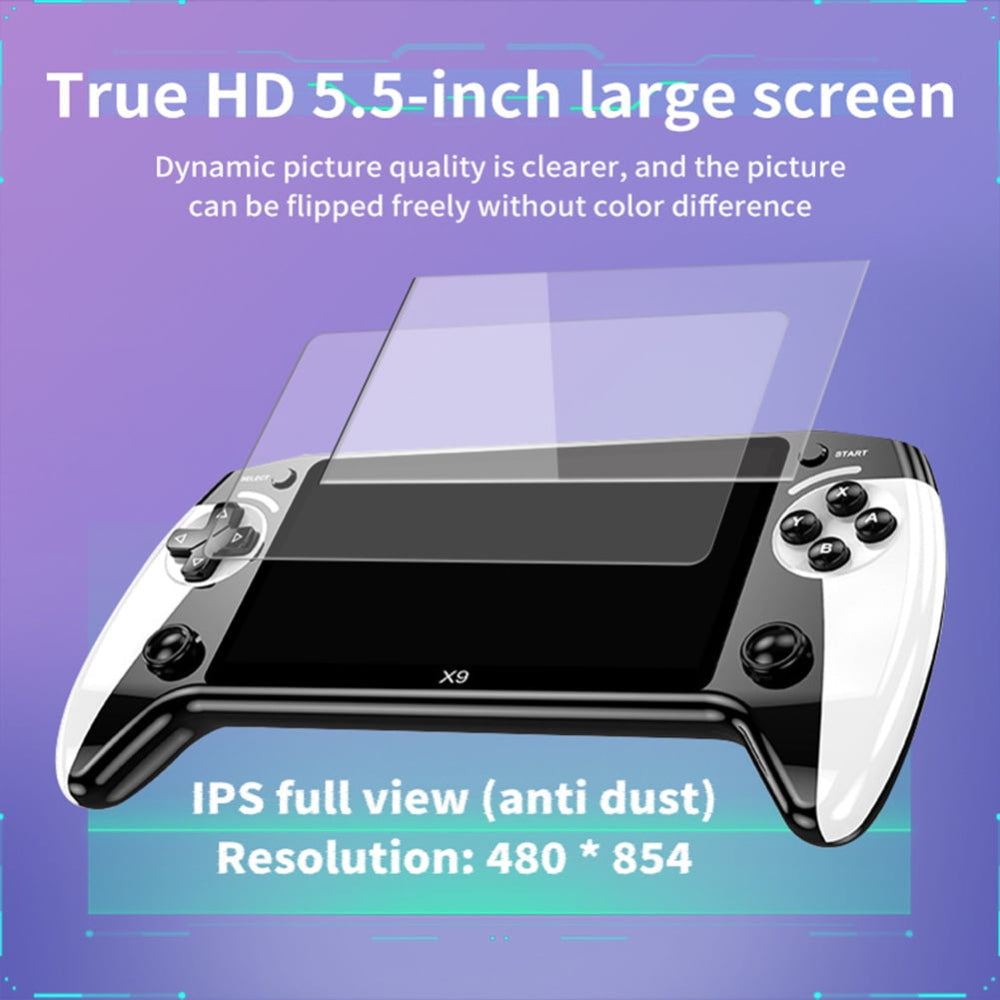 Portable Handheld Retro Game Console with Built-In Games