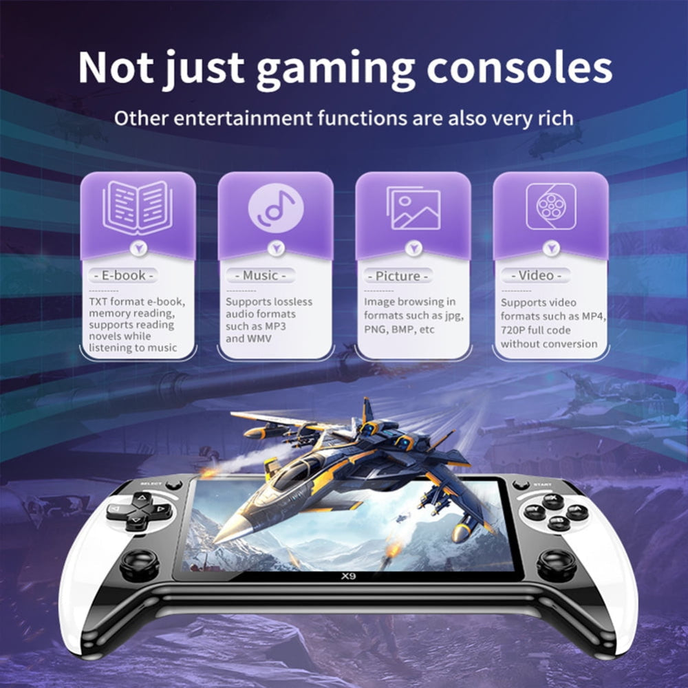 Portable Handheld Retro Game Console with Built-In Games