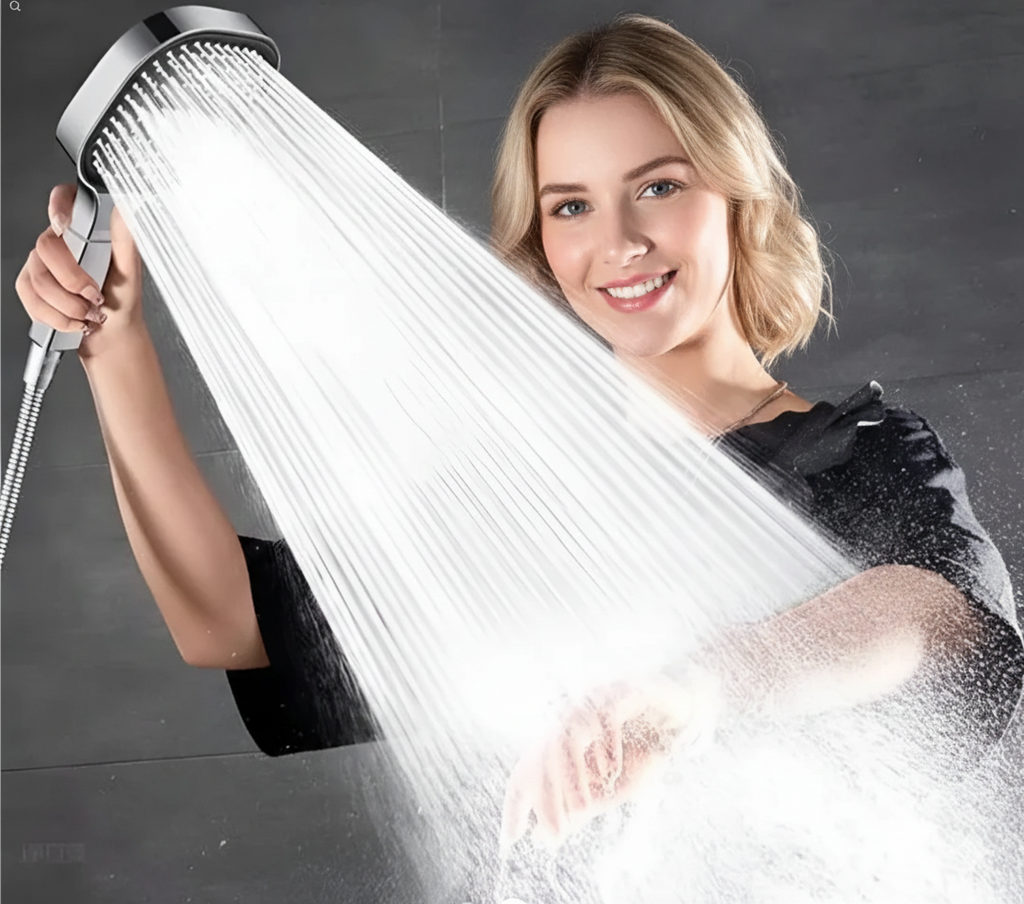 High Pressure Round Adjustable Spray Shower Head Bathroom Fixture