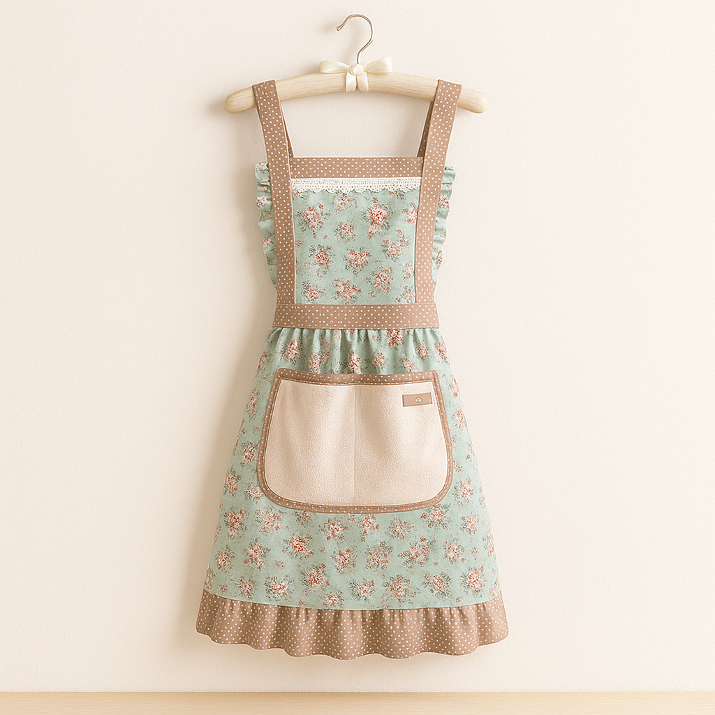 Waterproof Kitchen Apron with Adjustable Neck Strap and Front Pocket