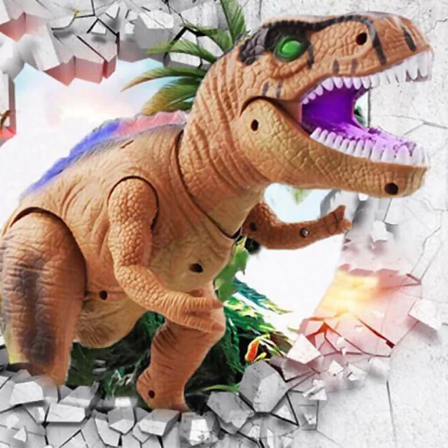 Remote Control Walking Dinosaur Toy with Roaring Sound and LED Lights