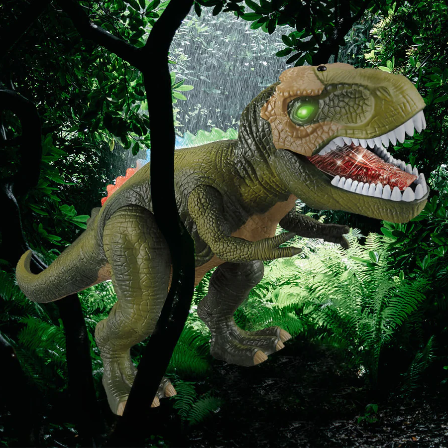 Remote Control Walking Dinosaur Toy with Roaring Sound and LED Lights